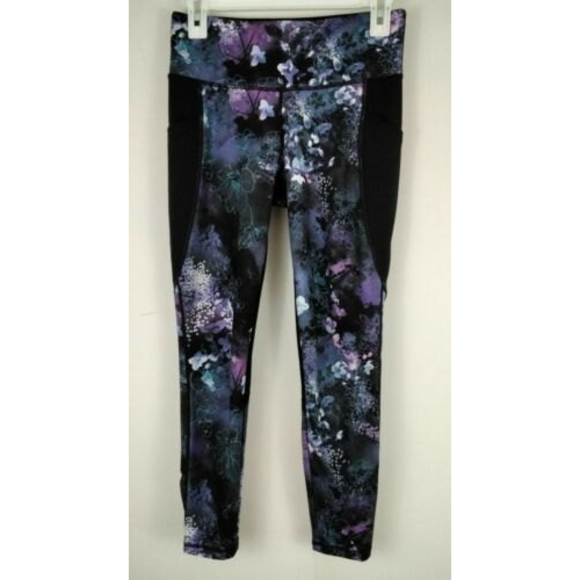 Ideology Athletic Leggings Black Floral Size Small - Picture 1 of 6